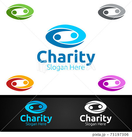 Letter C Helping Hand Charity Foundation Creative Logo for Voluntary Church or Charity Donation 73197306