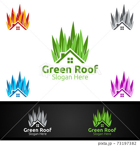 Green Roofing Logo for Property Roof Real Estate or Handyman Architecture Green Roofing Logo for Property Roof Real Estate or Handyman Architecture 73197382