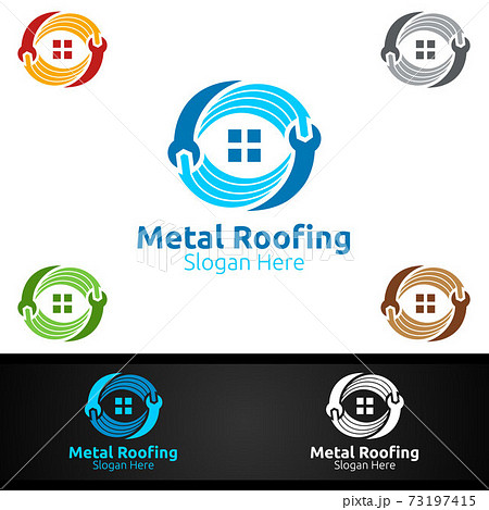 Metal Roofing Logo for Shingles Roof Real Estate or Handyman Architecture Metal Roofing Logo for Shingles Roof Real Estate or Handyman Architecture 73197415