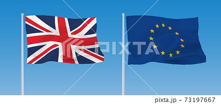 イギリス&EU 旗 イギリス&EU 旗 73197667