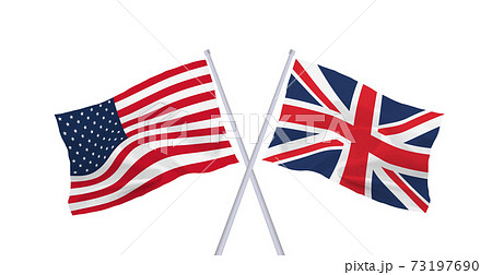 イギリス アメリカ 国旗のイラスト素材