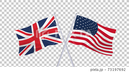 イギリス アメリカ 国旗のイラスト素材