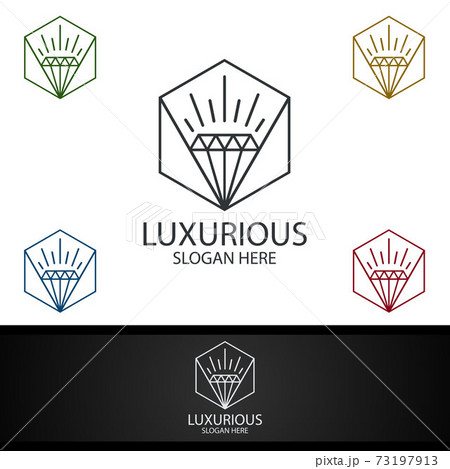 Diamond Luxurious Royal Logo for Jewelry, Wedding, Hotel or Fashion 73197913