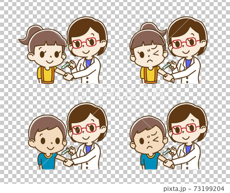 Set of people vaccinated by female doctors (children) Set of people vaccinated by female doctors (children) 73199204