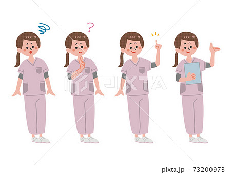 看護師　全身　表情　セット 73200973