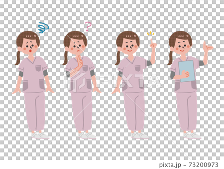 看護師　全身　表情　セット 73200973