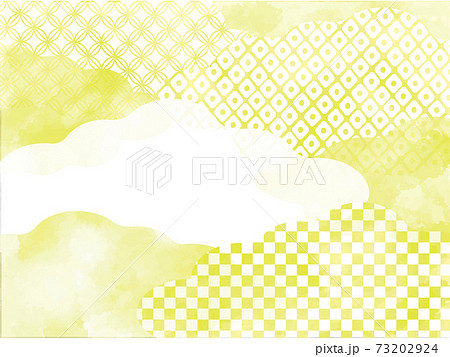 和柄 和風背景素材 雲 黄色 パステルカラーのイラスト素材