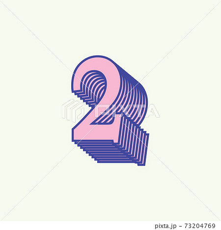 number 2 vintage style. latin two sign symbol numbers flat vector illustration 73204769