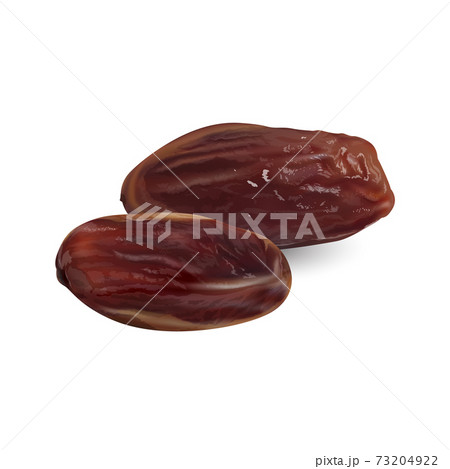 Two dry dates on a white background. Two dry dates on a white background. 73204922
