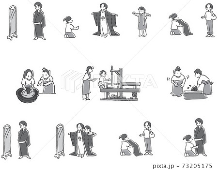 奄美大島紬の体験イラスト 73205175