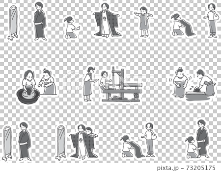 奄美大島紬の体験イラスト 73205175