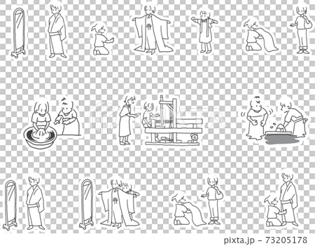 奄美大島紬の体験イラスト 73205178