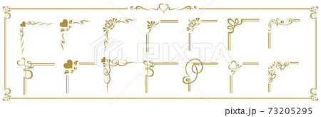 decorative gold frame set Vector 73205295
