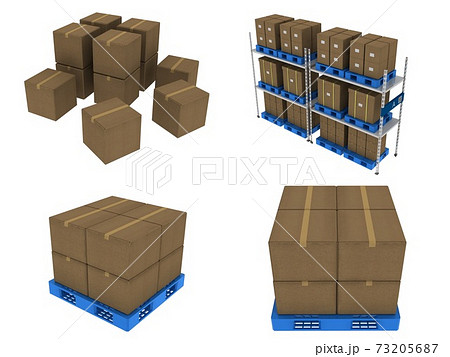 製造業や物流業や輸送業に使われる段ボール資材 73205687