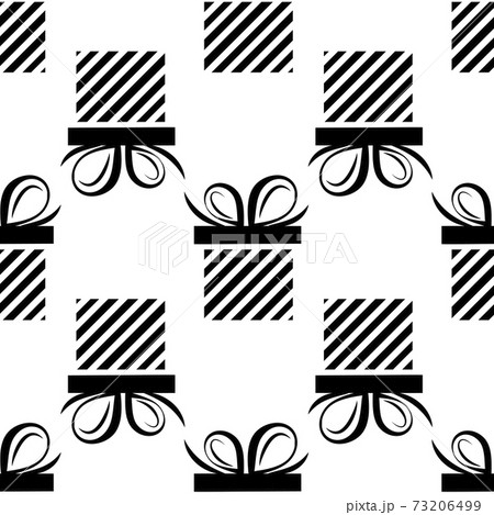 seamless pattern black silhouette gift box. flat 73206499