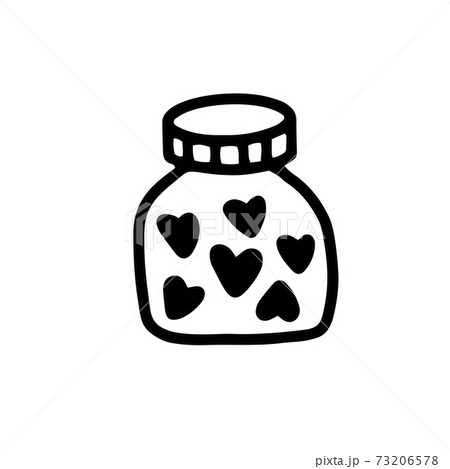 a glass bottle with a magic love potion. A magic potion. The elixir.vector illustration in doodle style. Design for Valentine's Day, Halloween a glass bottle with a magic love potion. A magic potion. The elixir.vector illustration in doodle style. Design for Valentine's Day, Halloween 73206578
