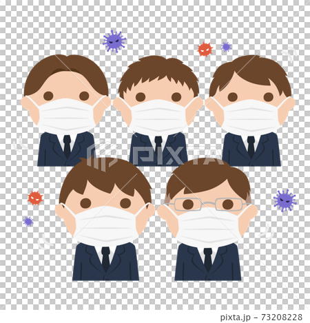 Illustration of a boy student wearing a mask. Dense boys. Illustration of a boy student wearing a mask. Dense boys. 73208228