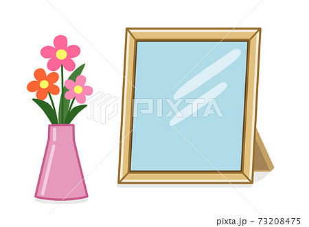 写真立てと花瓶のイラストのイラスト素材