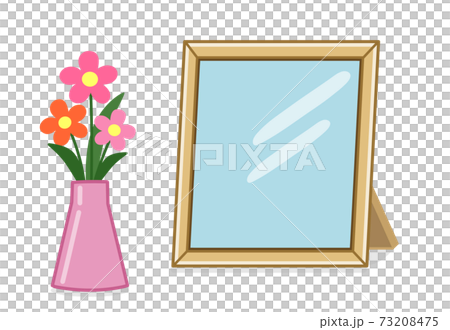 写真立てと花瓶のイラストのイラスト素材