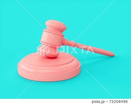 3D rendering pink gavel, Judge Hammer on blue background 3D rendering pink gavel, Judge Hammer on blue background 73208496