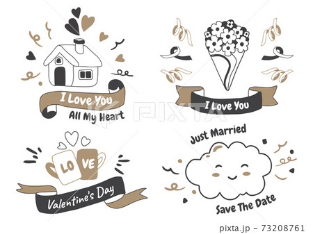 valentine label Vector Logo for banner 73208761