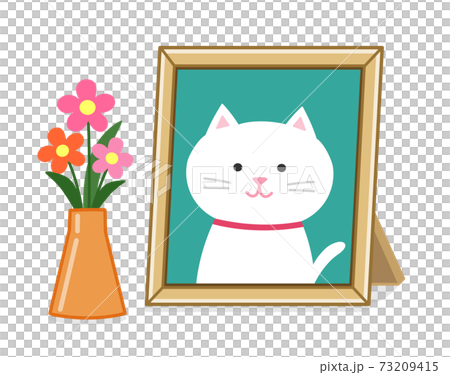 ペットの遺影の写真立て（猫） イラスト 73209415