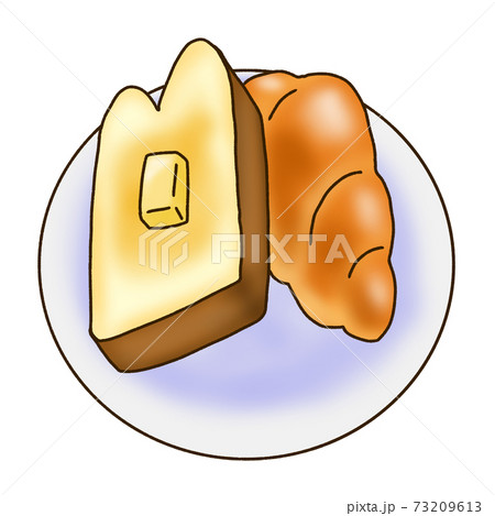 バタートースト ロールパンのイラスト素材