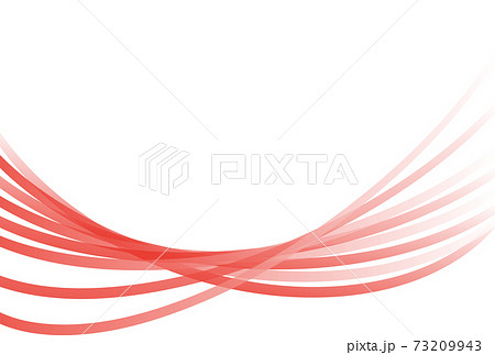 波線 ウェーブ 赤色 背景白のイラスト素材