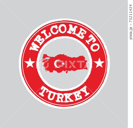 Vector stamp of welcome to Turkey with map outline of the nation in center. Vector stamp of welcome to Turkey with map outline of the nation in center. 73211424