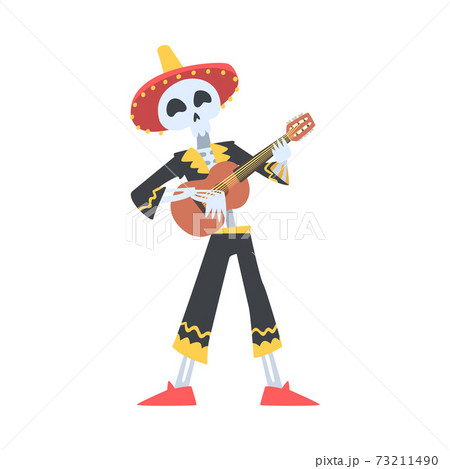 Man Skeleton in Mexican Traditional Costume and...のイラスト素材 ...