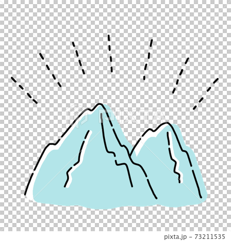 手書き風　雪山のイラスト　山/アウトドア/キャンプ 73211535