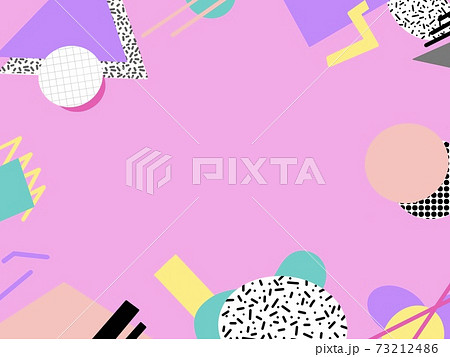 80 Sレトロな幾何学模様の背景 ピンクのイラスト素材