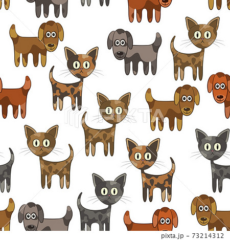 Cartoon Cat And Dogのイラスト素材