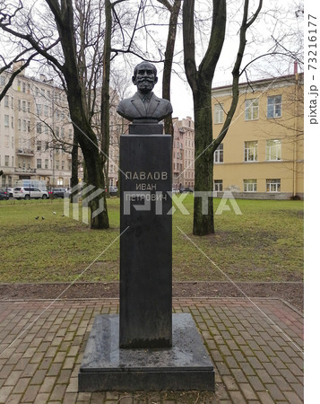 Bust of doctor Pavlov, in courtyard of Pavlov university in St. Petersburg Bust of doctor Pavlov, in courtyard of Pavlov university in St. Petersburg 73216177