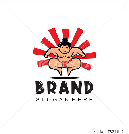 Sumo Wrestler Logo Sign Fat Overweight Man のイラスト素材