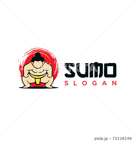 Sumo Wrestler Logo Sign Fat Overweight Man のイラスト素材