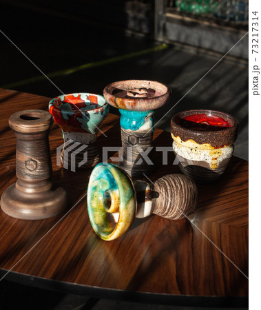part of the hookah, modern design, on a background. part of the hookah, modern design, on a background. 73217314