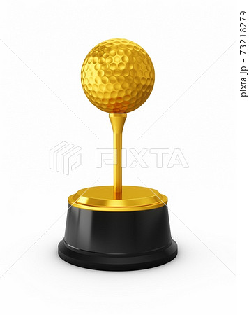 3D Rendering golden golf trophy on white background 3D Rendering golden golf trophy on white background 73218279