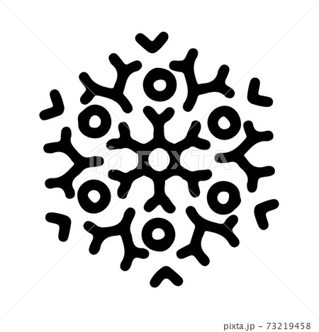 Abstract mandala ornament. Snowflake pattern. Black and white authentic background. Vector illustration. 73219458
