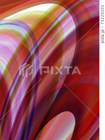 Bright gradient background of overlapping imposed convex red, pink, purple and white oval striped waves 73220101