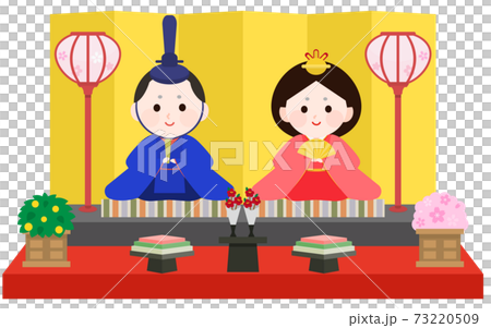雛祭り　おひな様　平飾り③　イラスト 73220509