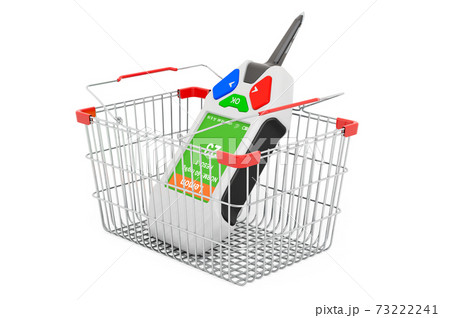 Shopping basket with nitrate tester, 3D rendering 73222241