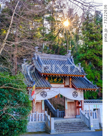 少林山達磨寺山門と夕光(縦) 少林山達磨寺山門と夕光(縦) 73222636