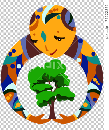 Trees protection illustration. Circle of people hands can save green lungs of our planet, take care of nature around us is humanity responsibility Trees protection illustration. Circle of people hands can save green lungs of our planet, take care of nature around us is humanity responsibility 73222822
