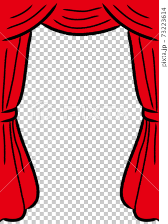 赤いベルベッドのカーテン 手描きタッチのイラスト素材 赤いベルベッドのカーテン 手描きタッチのイラスト素材