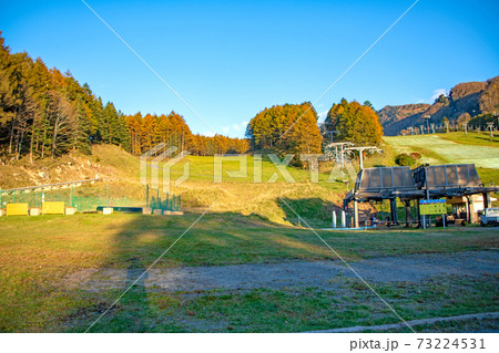 丸沼高原 晩秋の紅葉 高原の秋風景 の写真素材