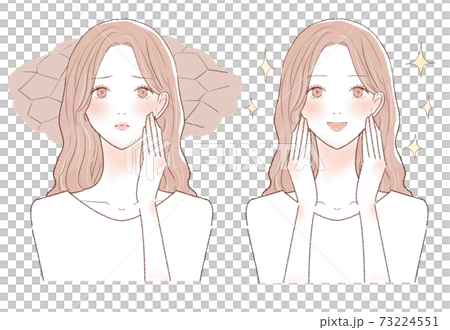 Before and after for women suffering from dry skin 73224551
