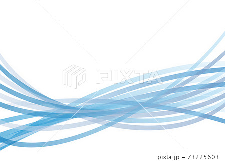 波線 ウェーブ 水色 背景白のイラスト素材