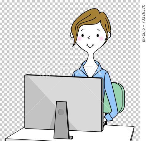 Business woman operating PC - Stock Illustration [73226370] - PIXTA
