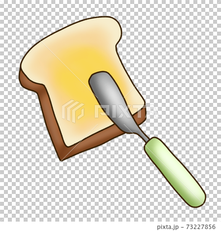 食パンとバターナイフのイラスト素材